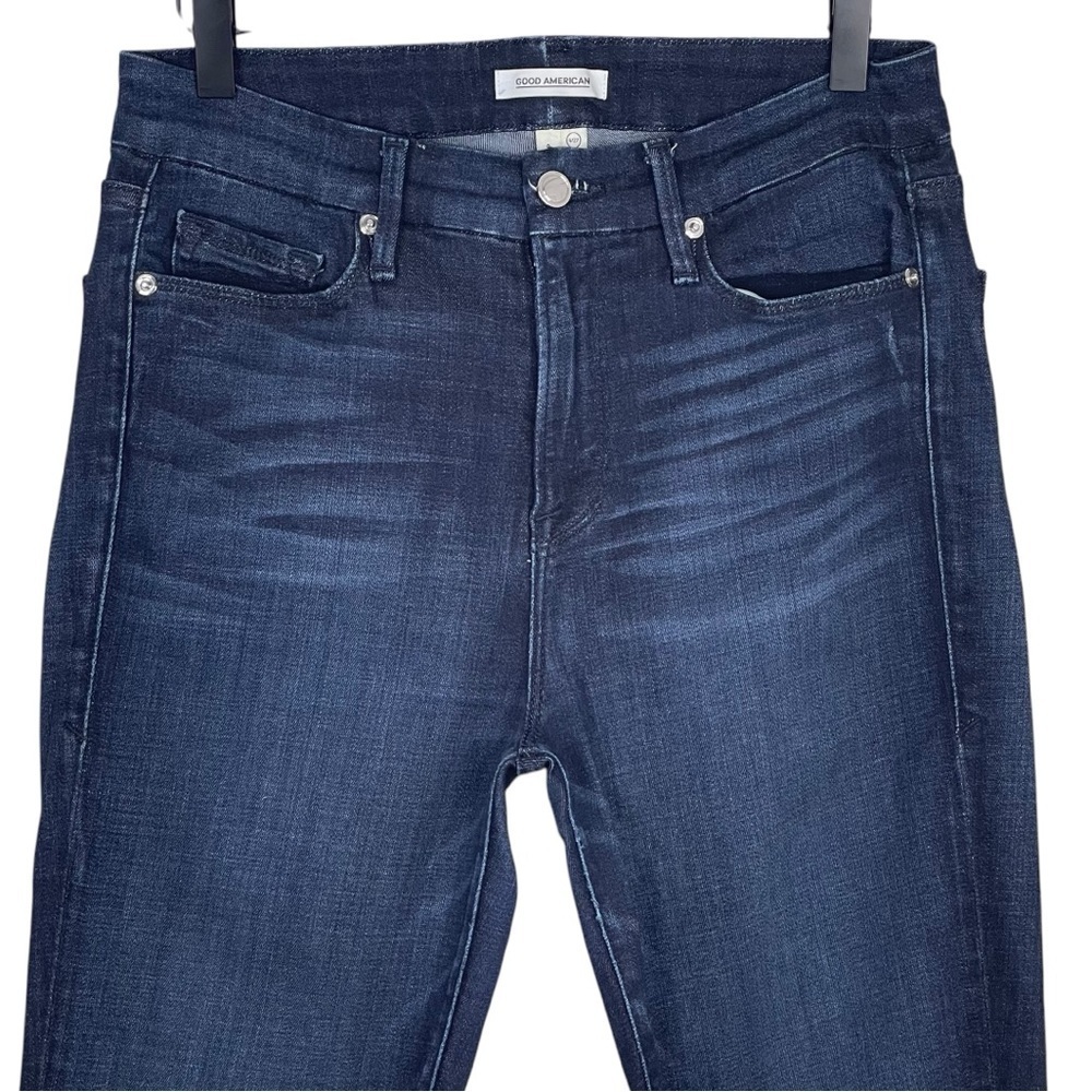 Good American Good Waist Crop Jeans Womens 27 High Rise Stretch Denim Casual - Picture 4 of 10
